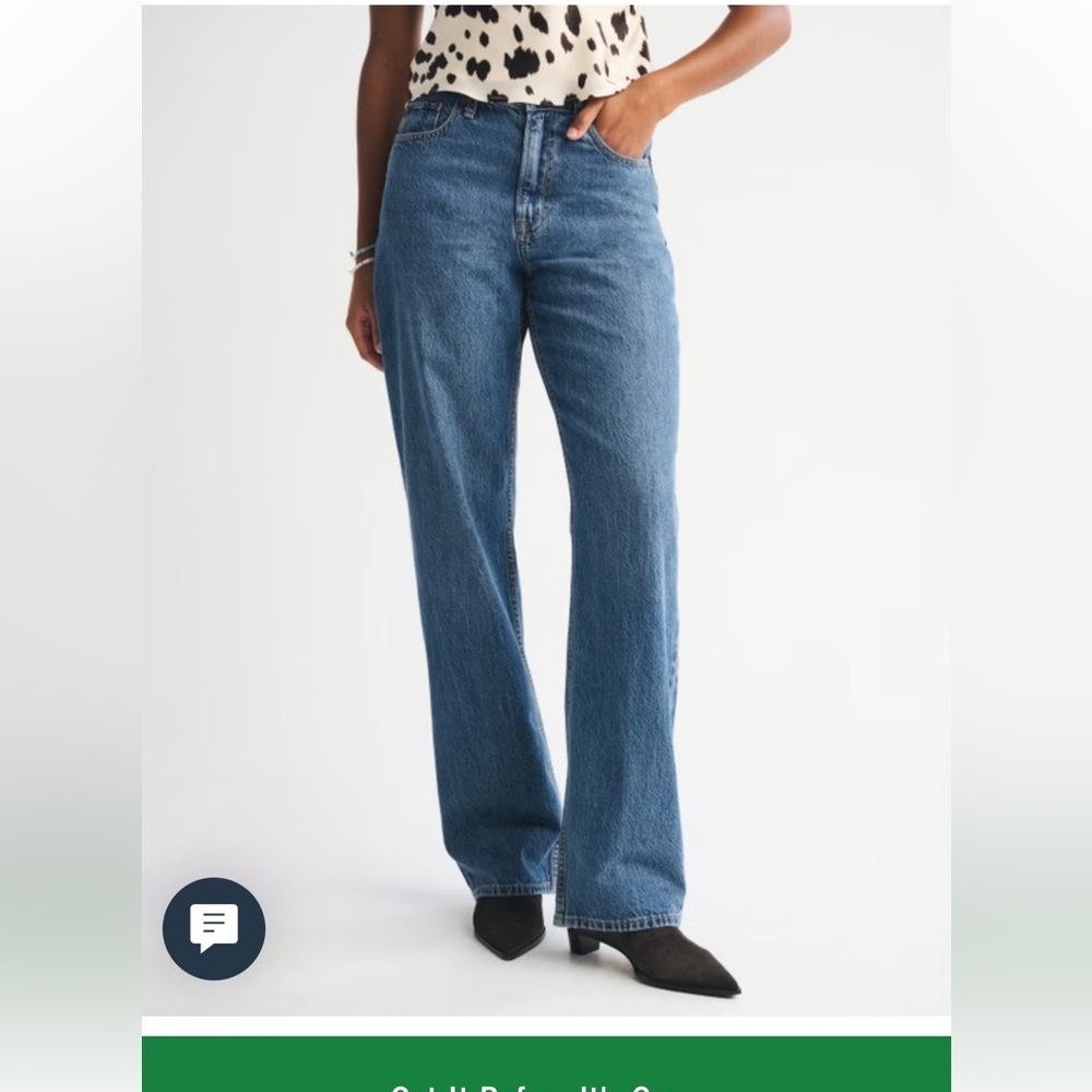 Abercrombie & Fitch Denim Curve Love High Rise Loose Jeans